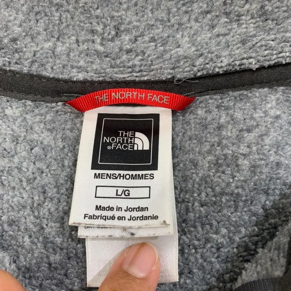 The North Face Sweatshirt Mens L Large Iron Grizzly Fleece Quarter Zip Pullover
